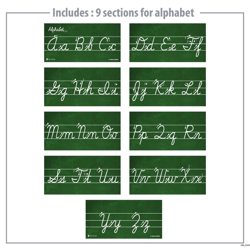 Young N Refined Cursive Alphabet Classroom Wall Strip Young N Refined (Laminated) - Image 2